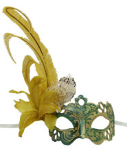 Green Venetian Masquerade Facepiece