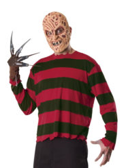 Mens Freddy Krueger Shirt With Facepiece Costume