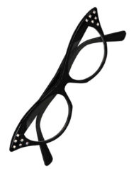 50s Black Rhinestone Glasses